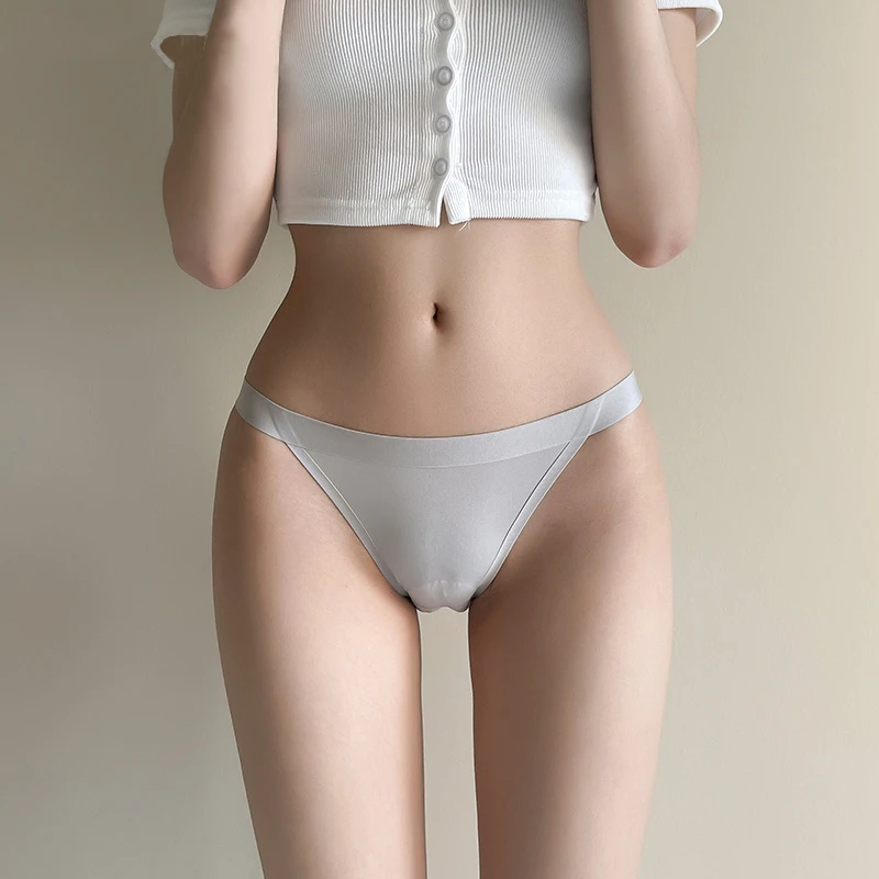 夏季冰丝无痕短裤一片式高开叉纯棉抑菌裆透气中腰女士家居裤夏季