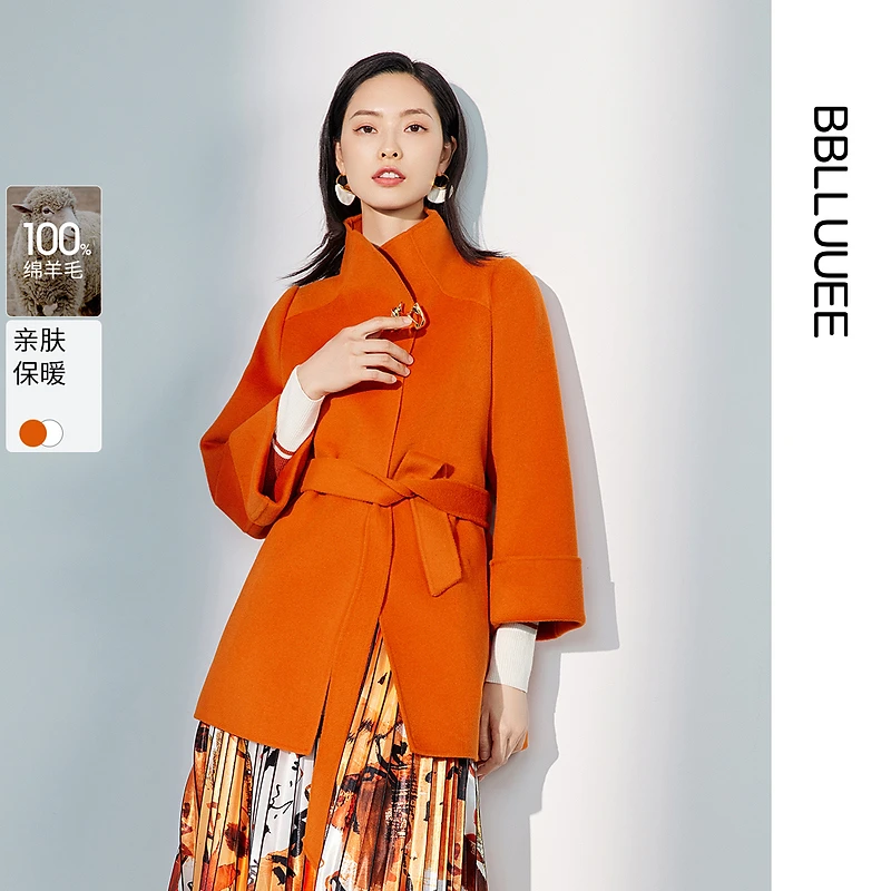 【晨粉专享价】羊羔毛大衣粉蓝衣橱商场同款冬时尚东方绵