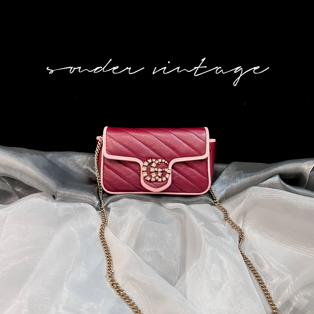 95新 GUCCI/GUCCI 古驰mini马蒙单肩斜挎包