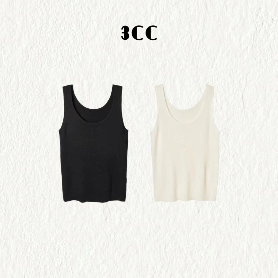 3CC【零触感毛背心】百搭针织显瘦背心女2024新款纯色百搭打底8489