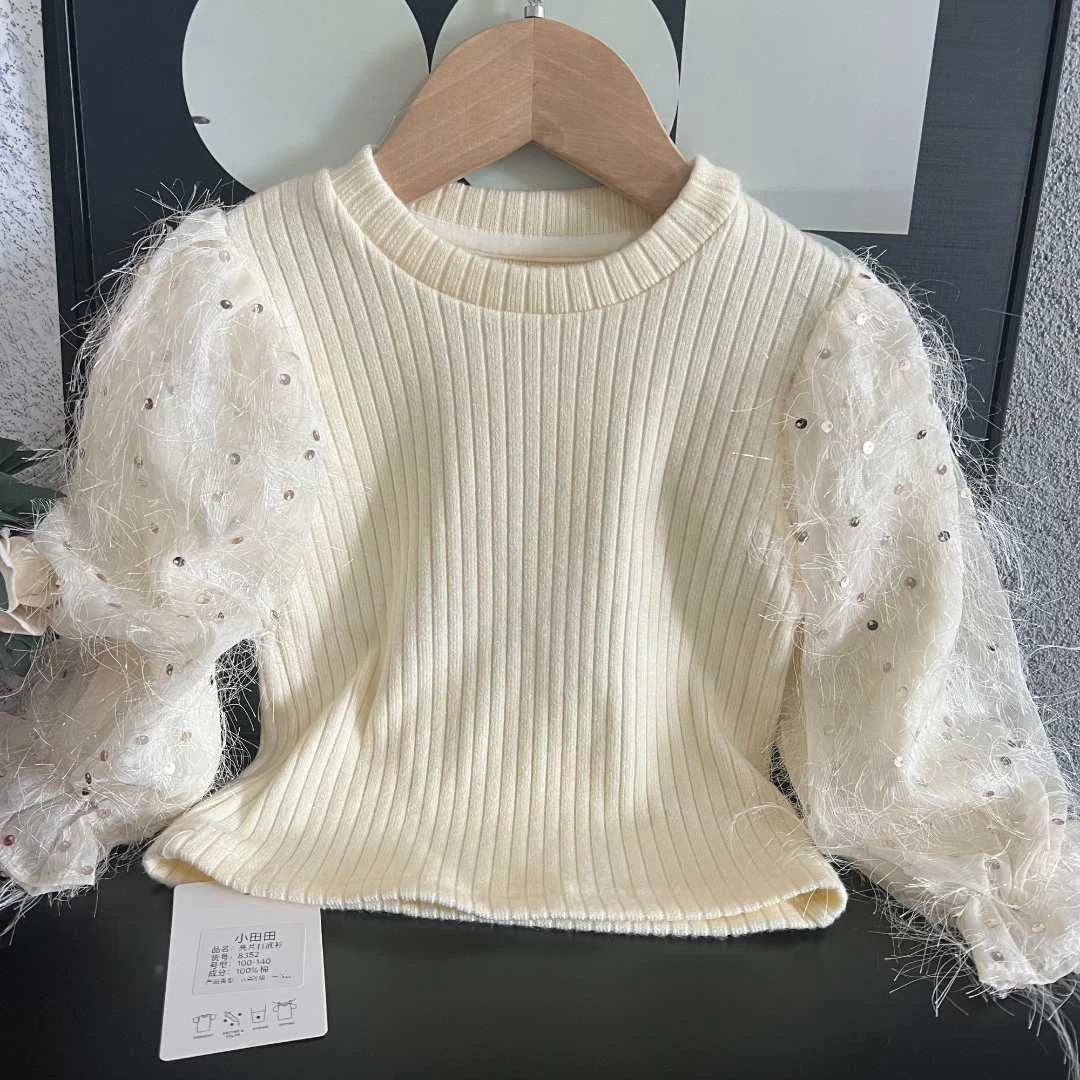 0132款女童毛衣春秋新款儿童针织打底衫毛线衣女孩上衣秋冬童装