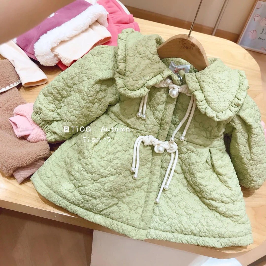 0303款女童外套秋冬款2024新款洋气儿童加厚大衣宝宝冬装