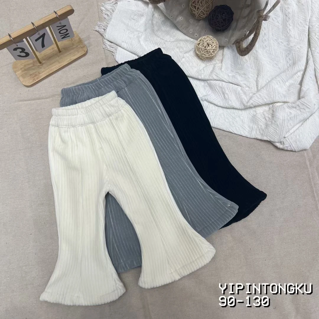 0260款女童加绒裤子冬装洋气儿童休闲裤秋冬款加厚冬季雪尼尔