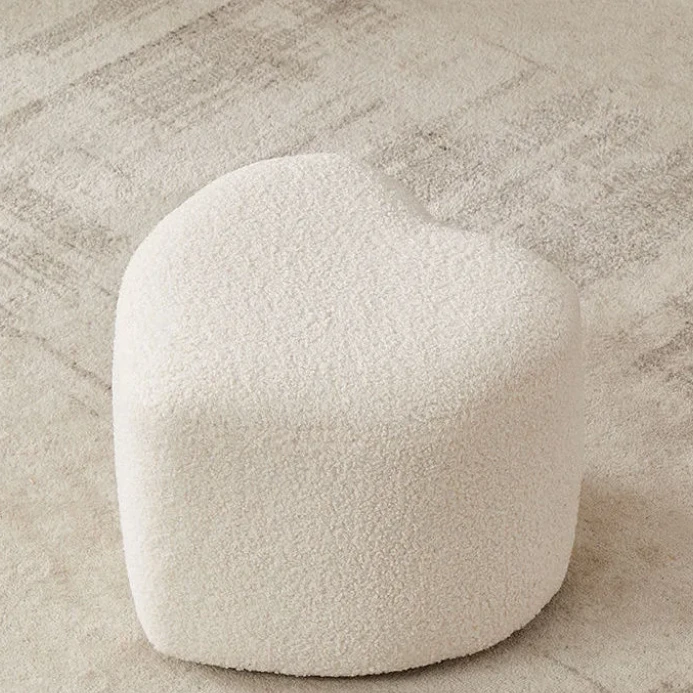 北欧千鸟格手提爱心小圆凳网红家用换鞋凳儿童客厅茶几沙发脚墩