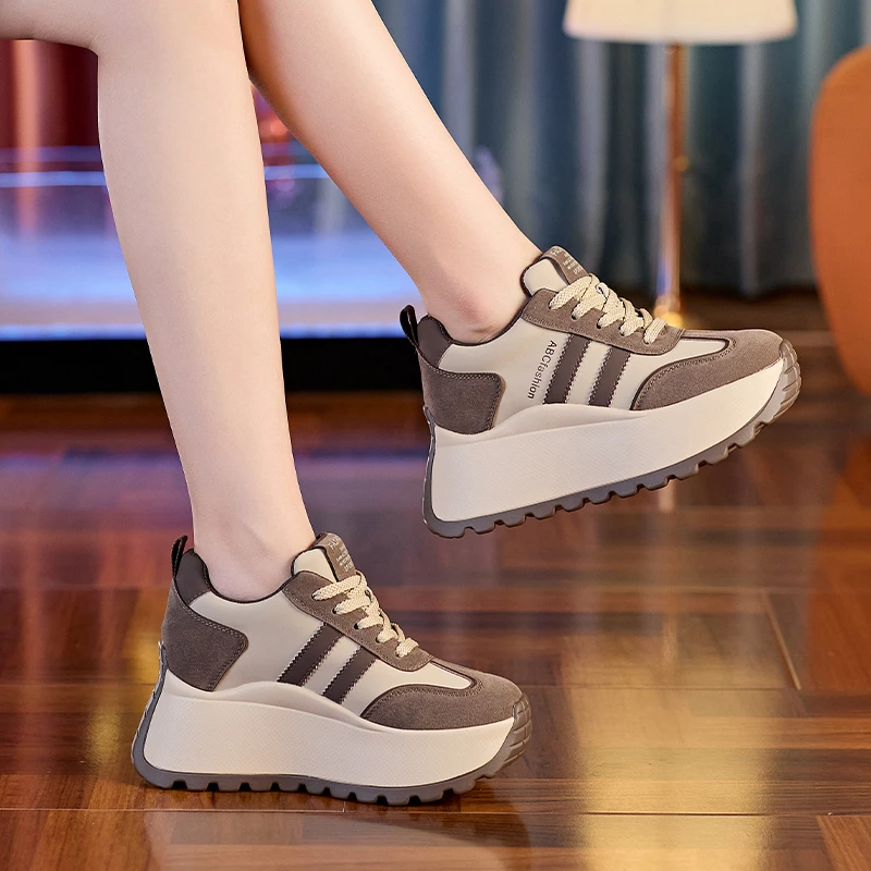 8cm内增高厚底松糕小个子休闲网红百搭时尚2024秋季新款单鞋女ins