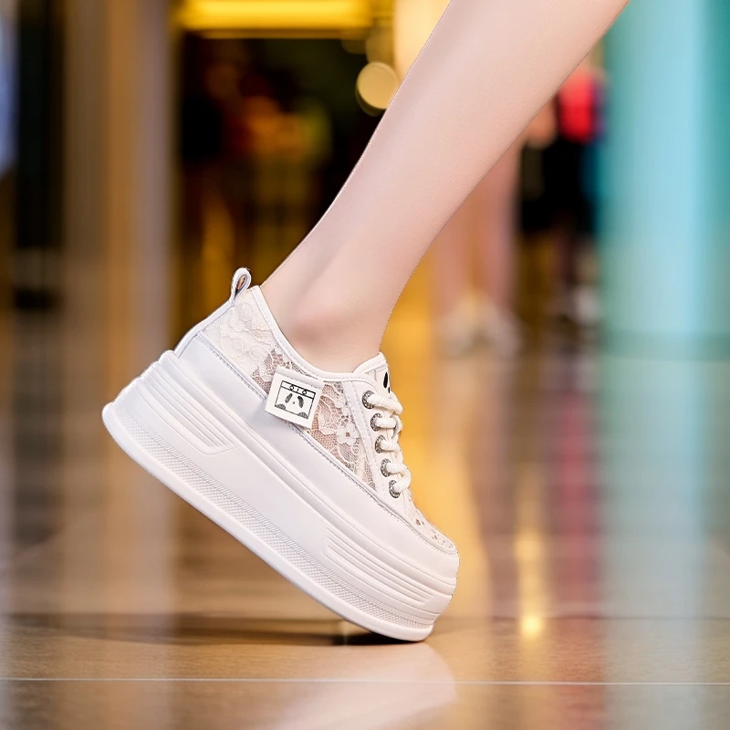 7cm网面透气松糕厚底增高新中式薄款韩版春夏时尚夏季小白鞋女ins