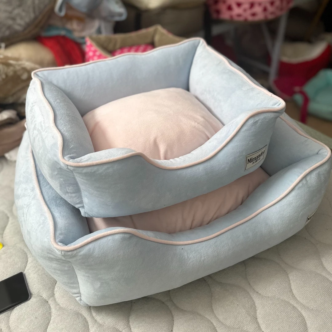 蓝粉色窝 全可拆洗 【可拆洗】猫窝泰迪比熊中小型犬宠物窝