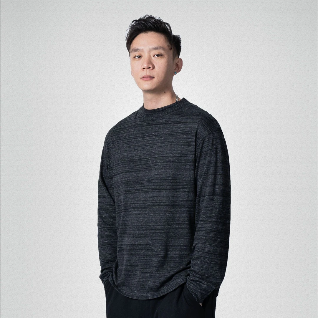 秋冬双纱段彩色织半高领打底衫