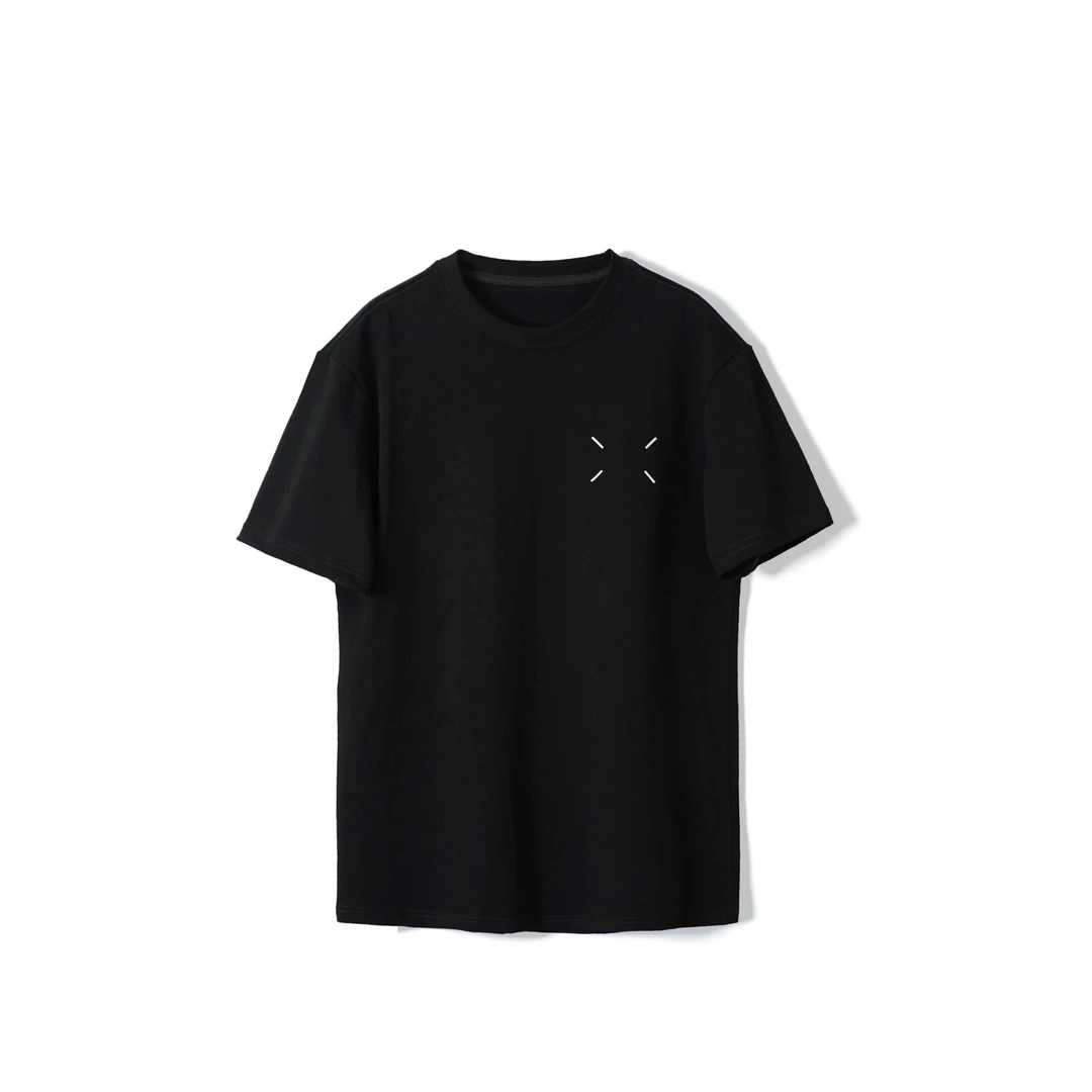 品牌代工厂100%纯棉简约四个点刺绣T恤