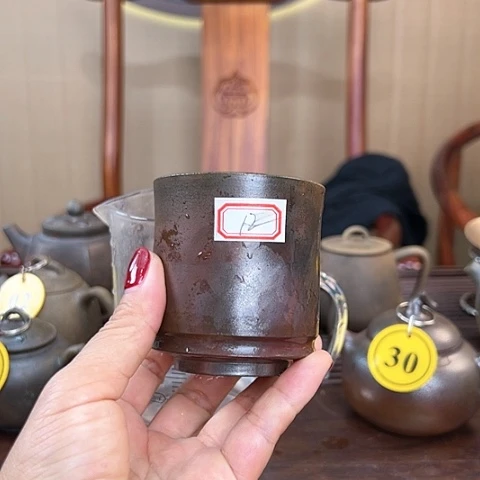 戬谷龙窑坭兴陶柴烧茶杯12
