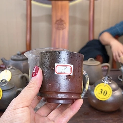 戬谷龙窑坭兴陶柴烧茶杯18