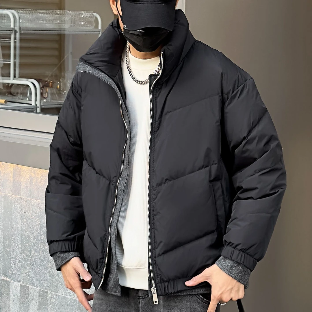 【牛仔假两件】冬季潮牌量简约棉服23188