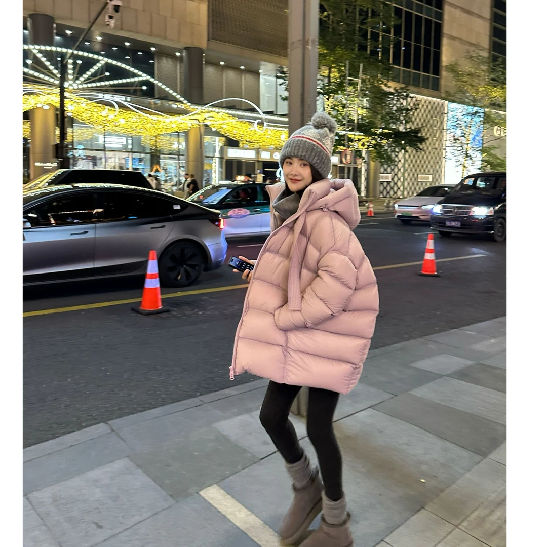 高端95绒子羽绒服女加厚保暖面包服中长款外套