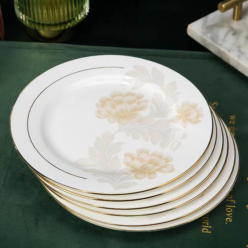 y10英寸牛排盘1个景德镇陶瓷餐具2024新款家用平盘月光盘浅盘菜盘