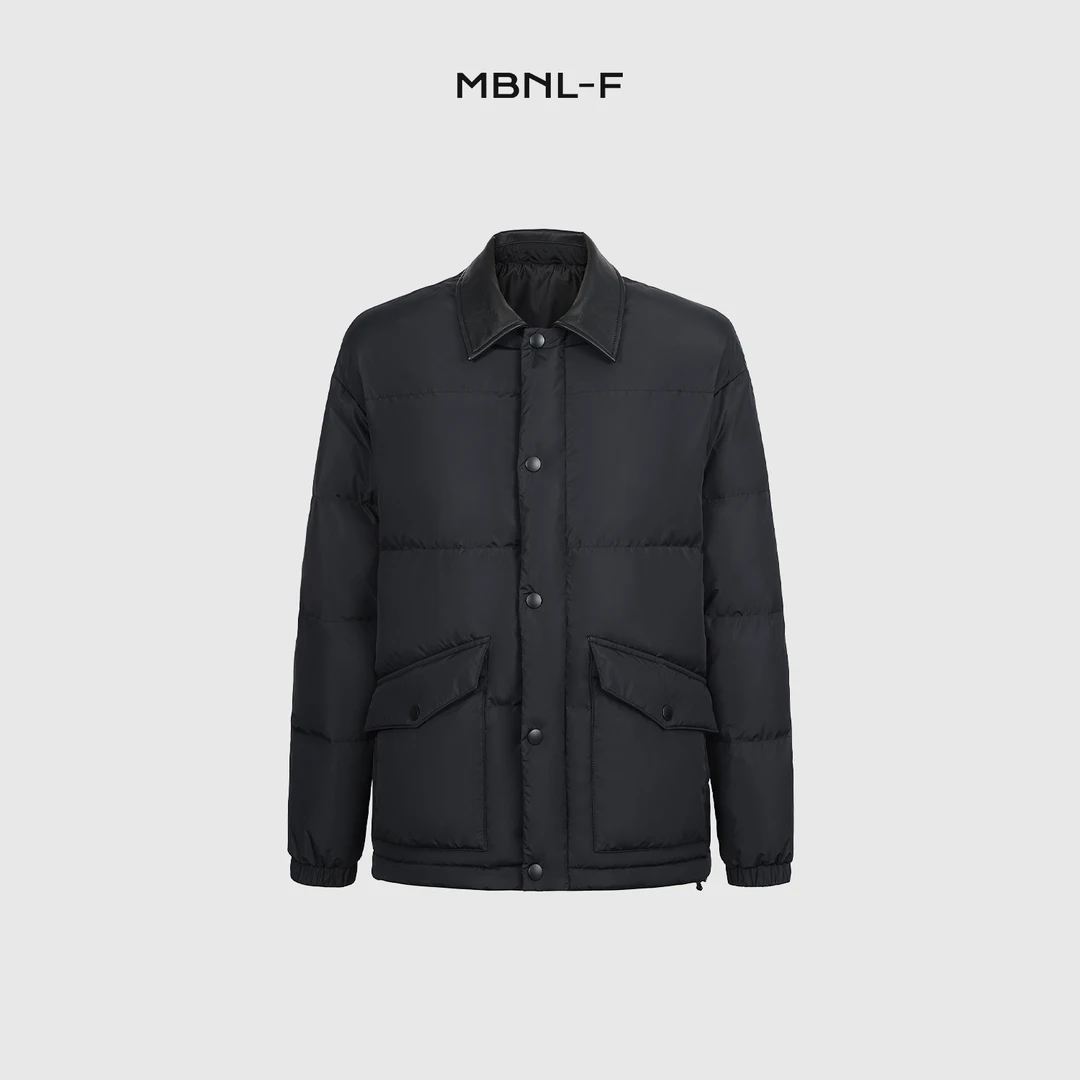 MBNL-F「皮领羽绒服」秦磊男装秋冬厚款保暖翻领羽绒服LL-1028