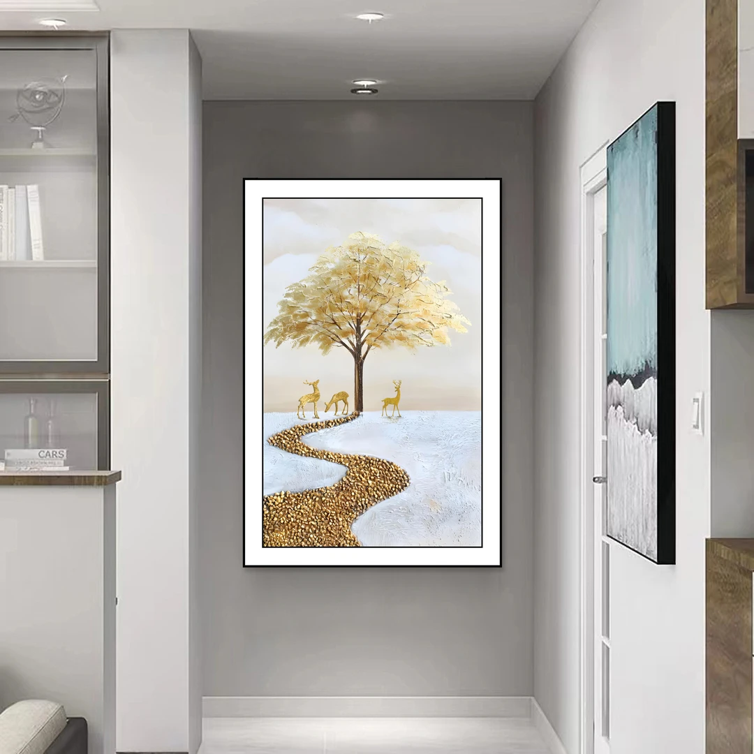 现代简约奶油时尚入户玄关过道装饰画皮革微雕肌理挂画