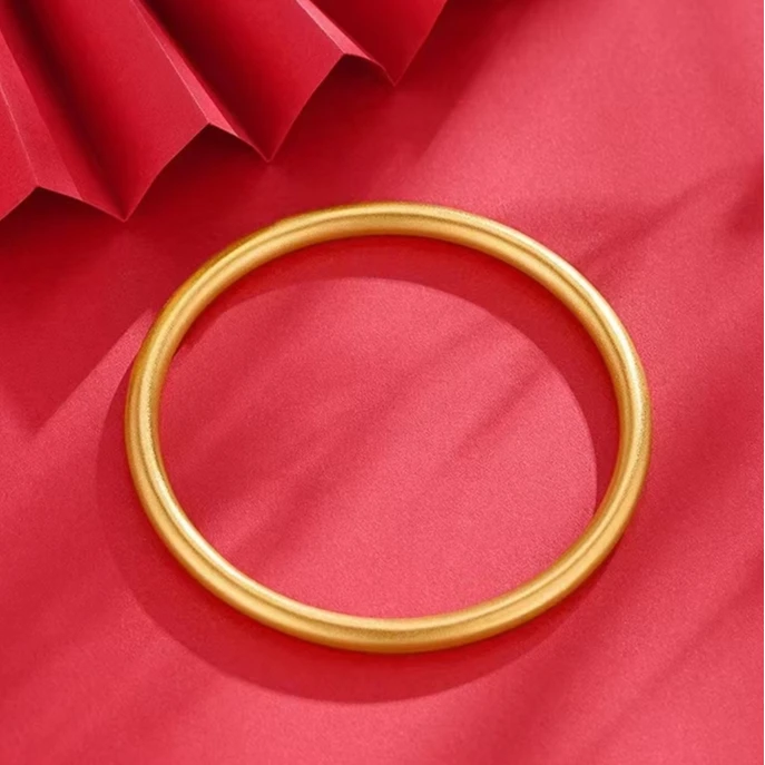 合金手镯 【古法手镯】经典女款气质磨砂时尚素款百搭精美简约实心