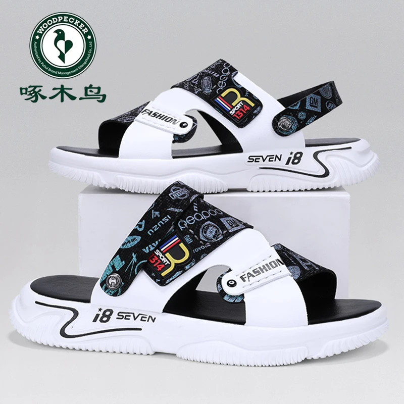 啄木鸟拖鞋男夏季外穿开车防滑软底耐磨凉拖户外运动两用沙滩凉鞋
