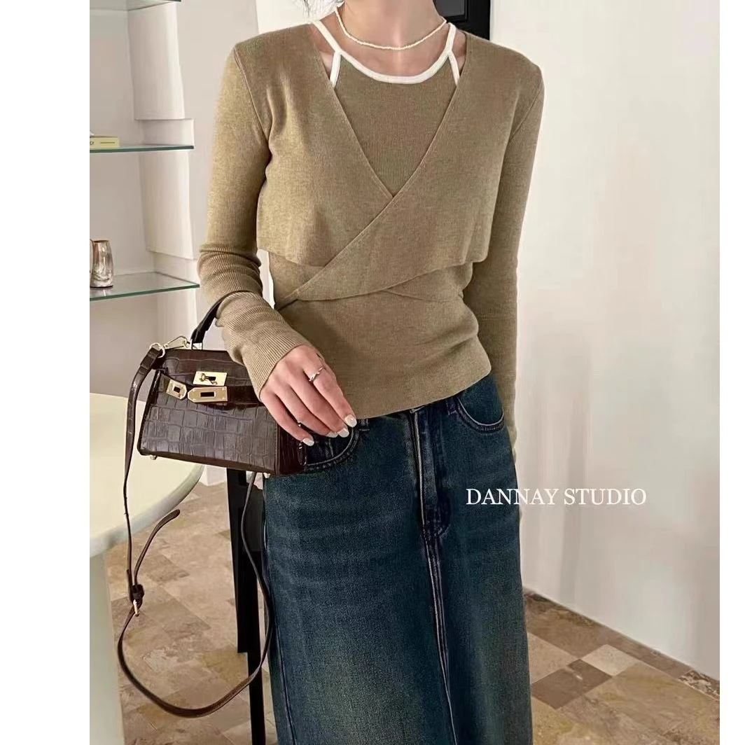 《雨桐精选8.31》洋气挂脖吊带两件套-10179