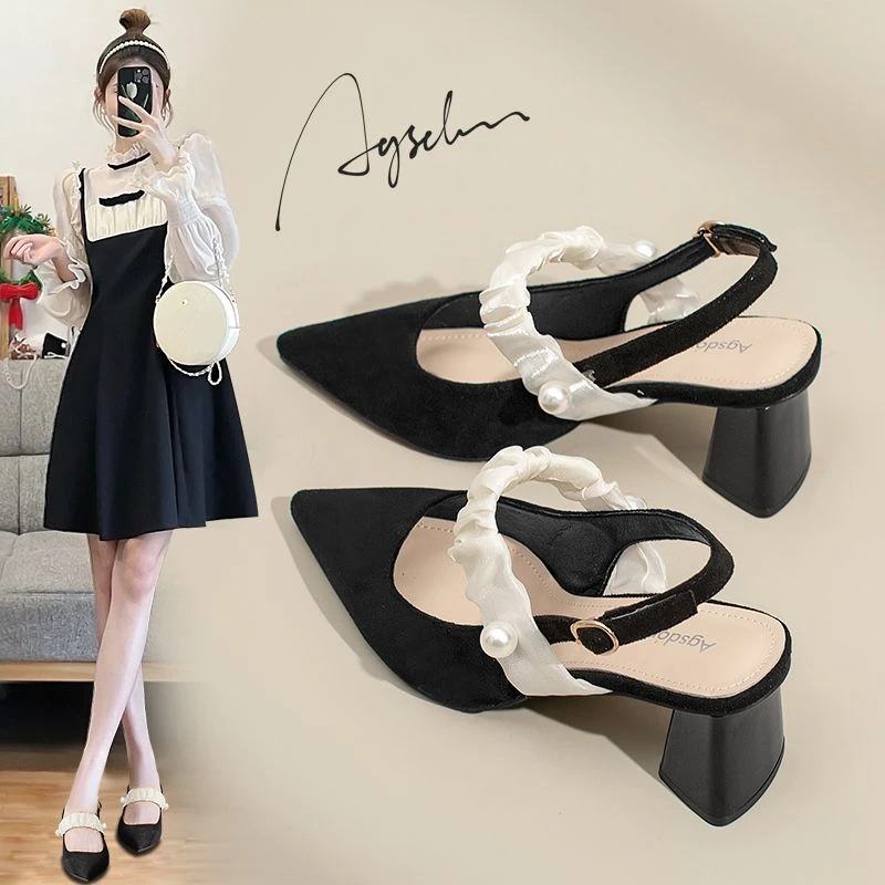 332191女凉鞋高档上档次2023新款夏季气质优雅配裙子尖头高跟鞋