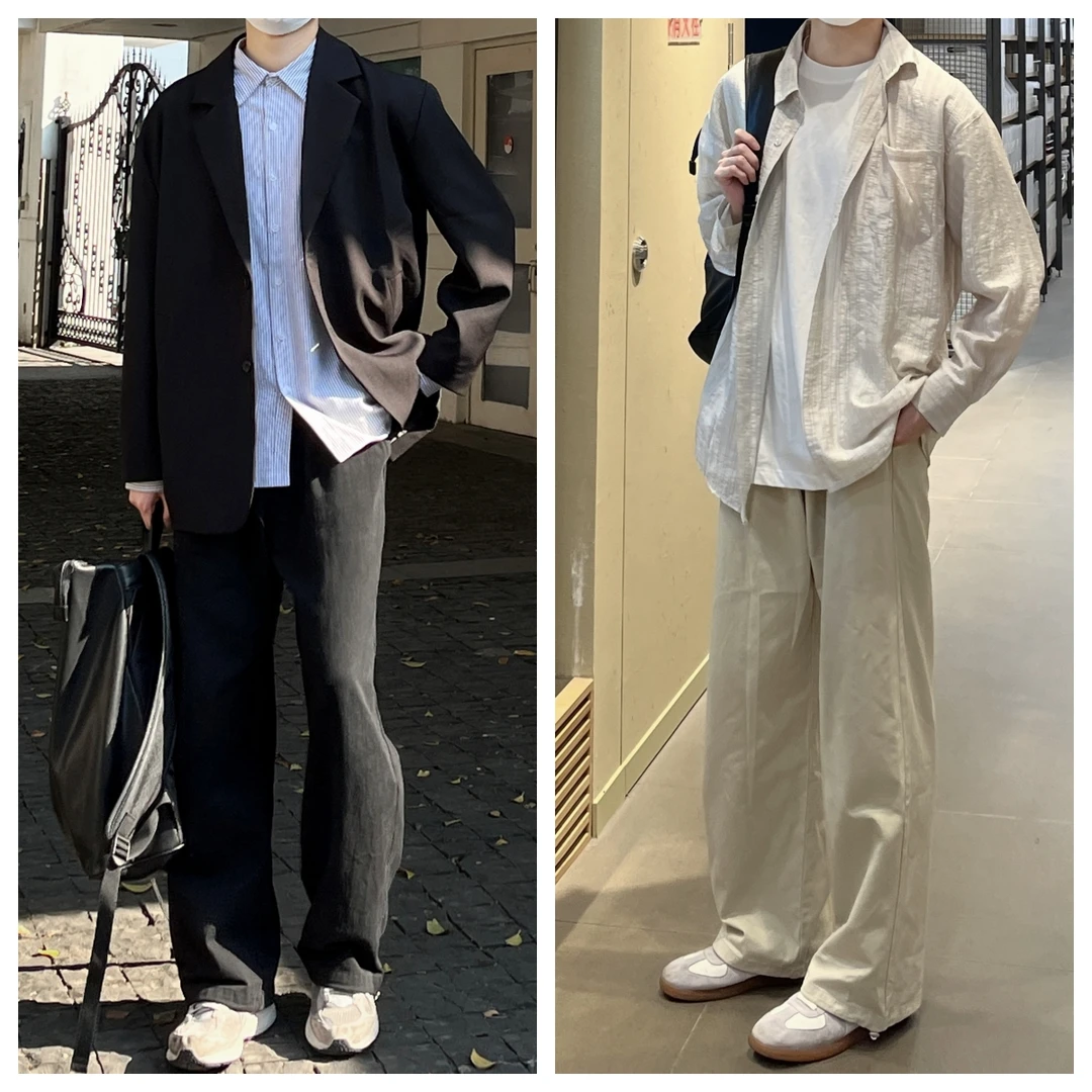 苏大恒日系复古潮牌工装男宽松直筒修身百搭抽绳束脚裤垂感休闲裤