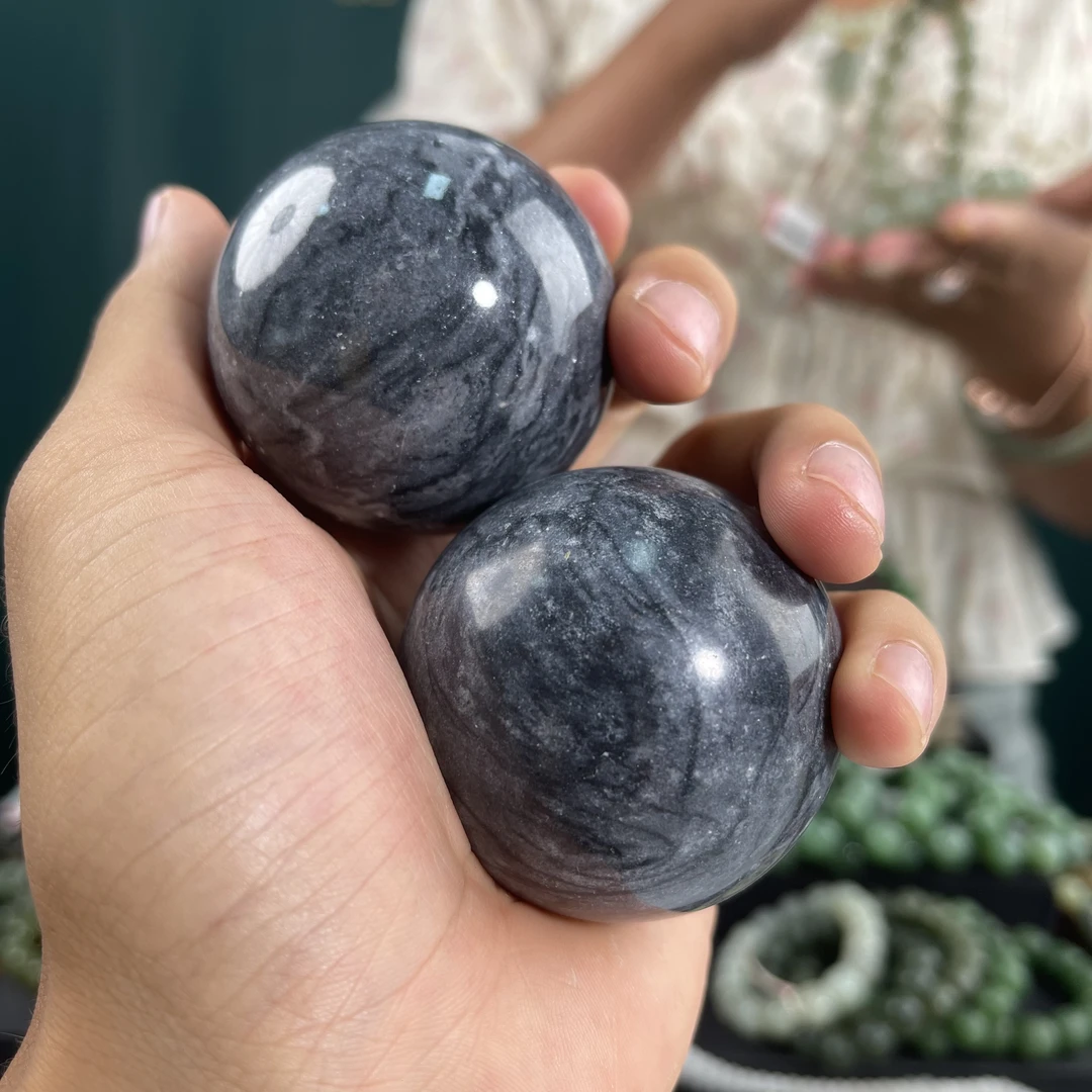 健身球保健球青花手球单个直径50MM一对发货W48