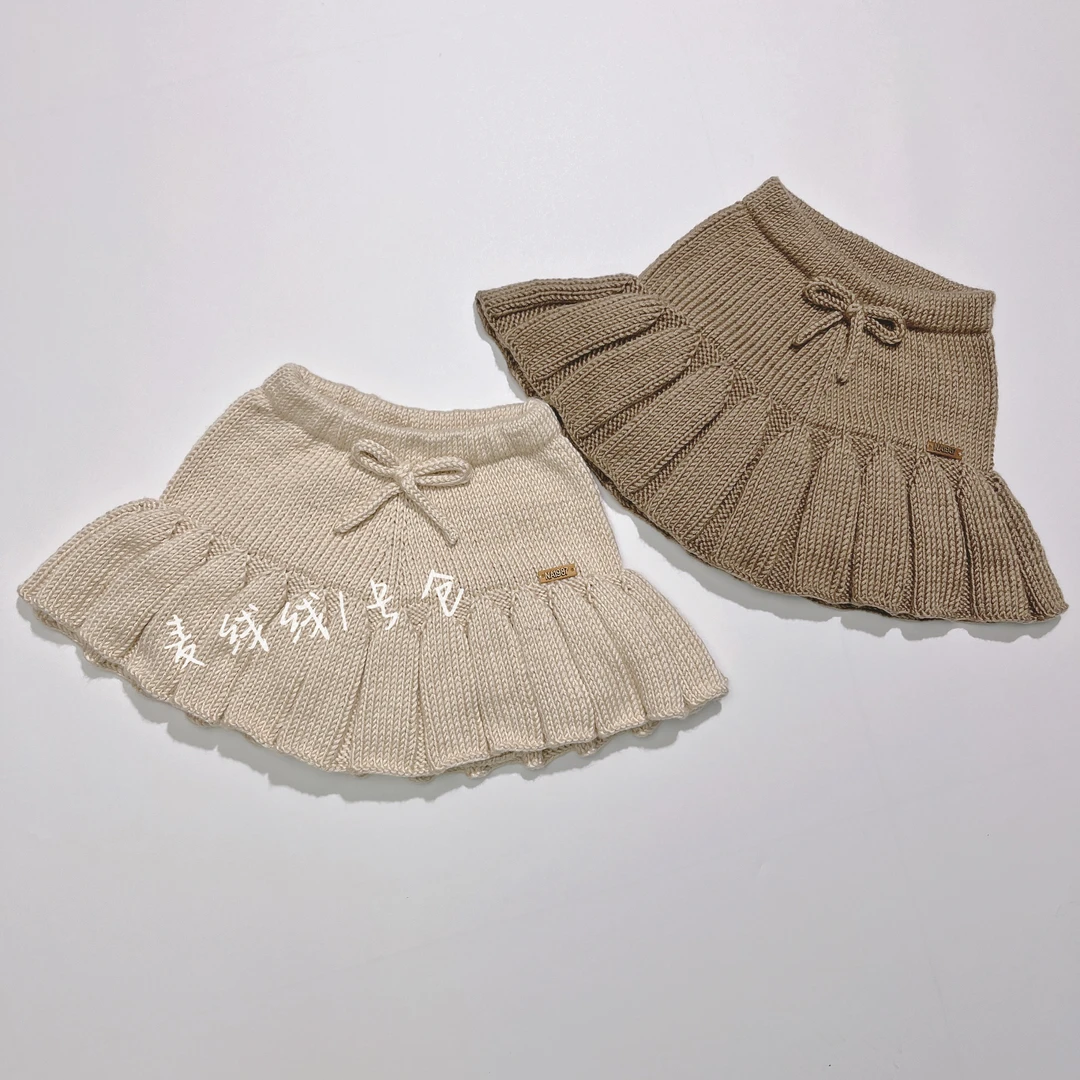 56#韩版百褶公主裙宝宝绒材料包（非成品）手工编织线diy毛线