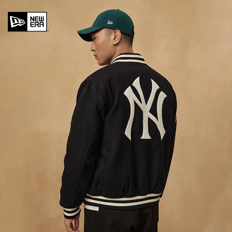New Era秋冬季龙年新款MLB棒球服夹克棉服情侣保暖刺绣外套百搭潮