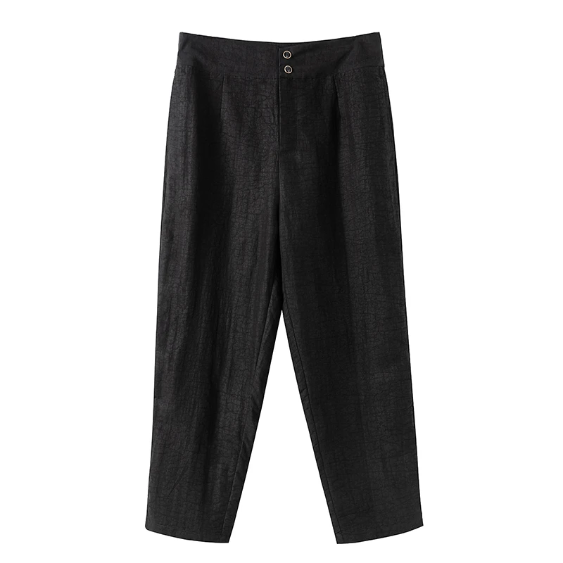 宠粉福利 龟纹香云纱桑蚕丝小脚裤长裤百搭真丝女裤无松紧 长95