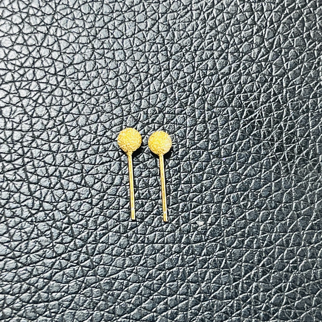 925银耳饰 旺旺臻选 磨砂光珠耳钉一对