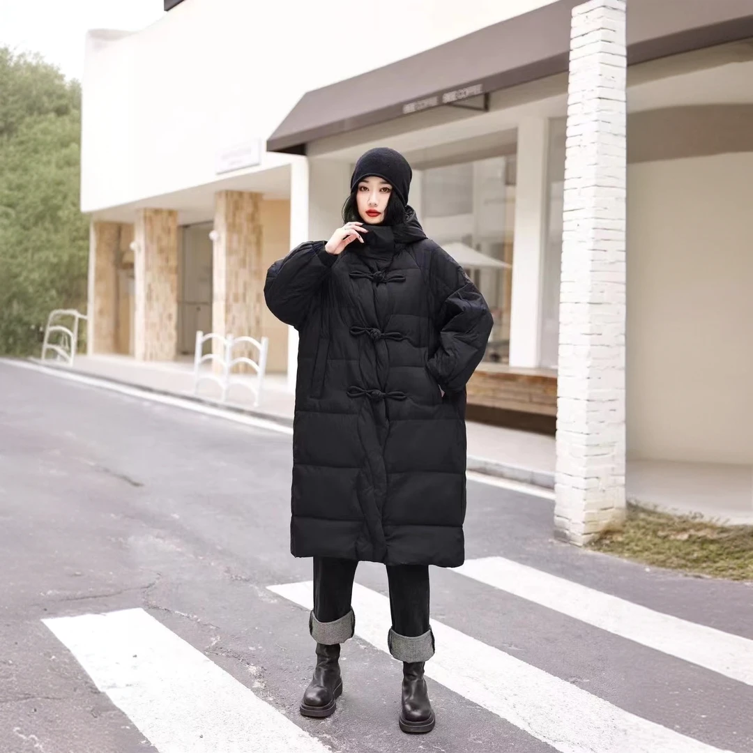 23188冬季90%绒时尚保暖休闲连帽韩版长款羽绒服