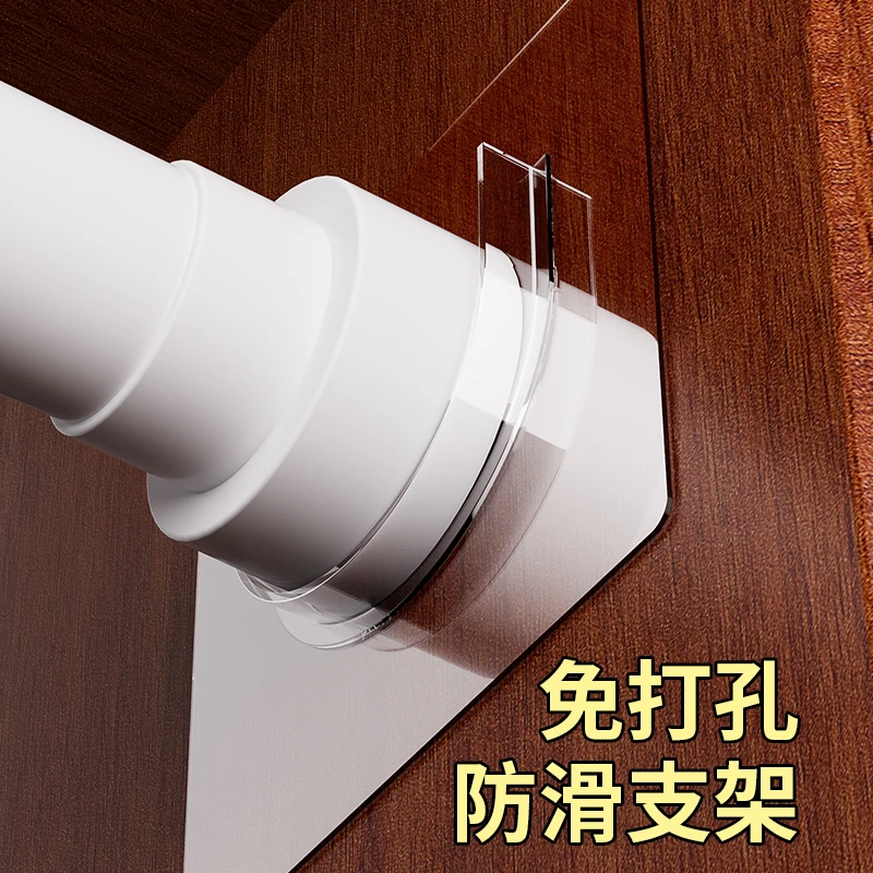 免打孔伸缩杆挂钩贴免安装晾衣杆衣架卧室窗帘挂杆浴帘杆门帘衣柜