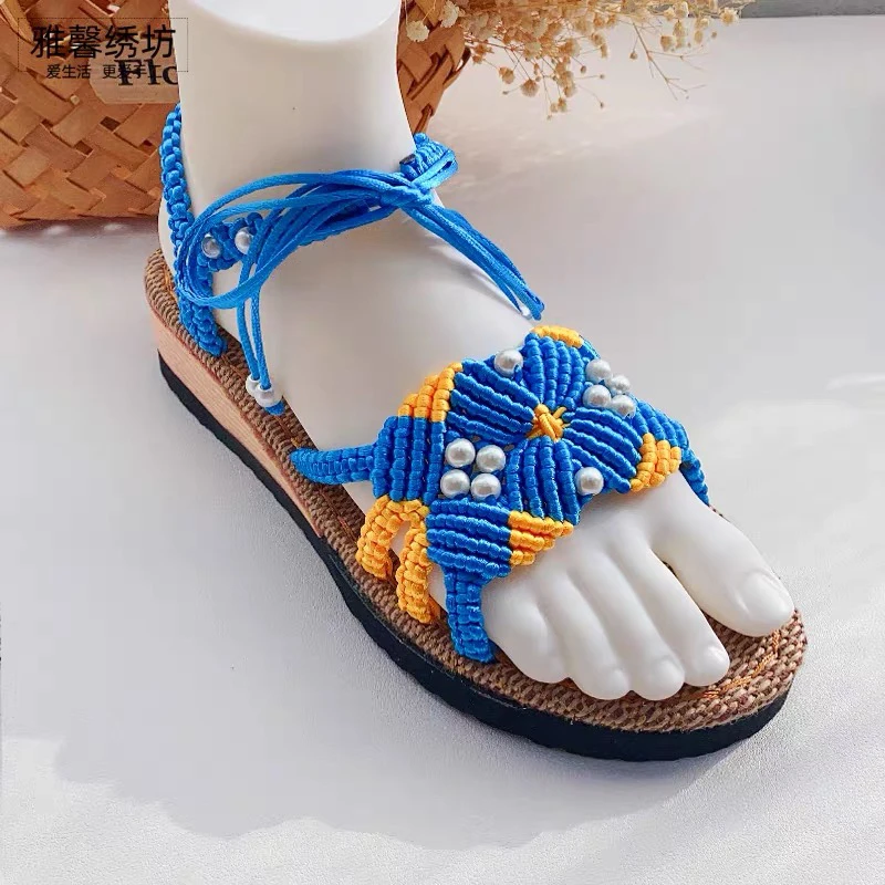 买2送1不是成品鞋！浪漫水仙凉鞋材料包手工编织