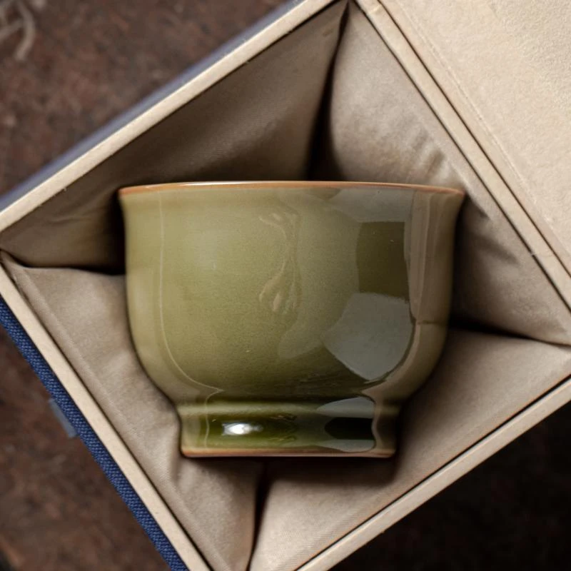 越窑青瓷高端主人杯单杯茶杯个人专用品茗杯茶盏喝茶大号功夫茶具