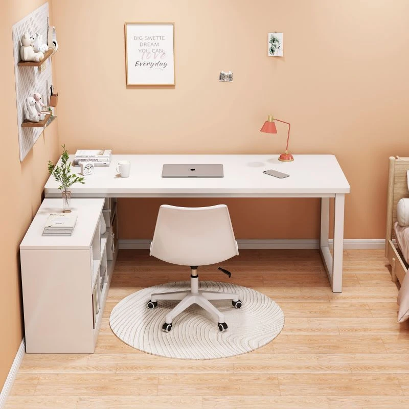 转角书桌书架一体桌L型电脑桌学生家用写字桌拐角办公桌卧室桌子