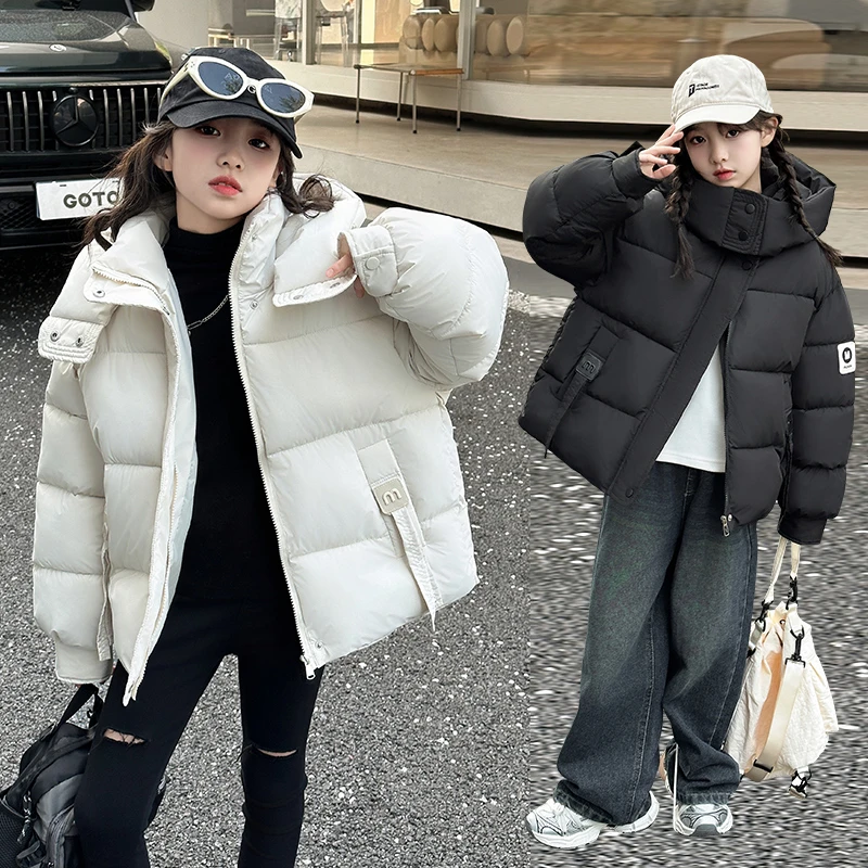 女童冬装棉服外套2024新款中大童棉袄网红洋气儿童加厚保暖棉衣服