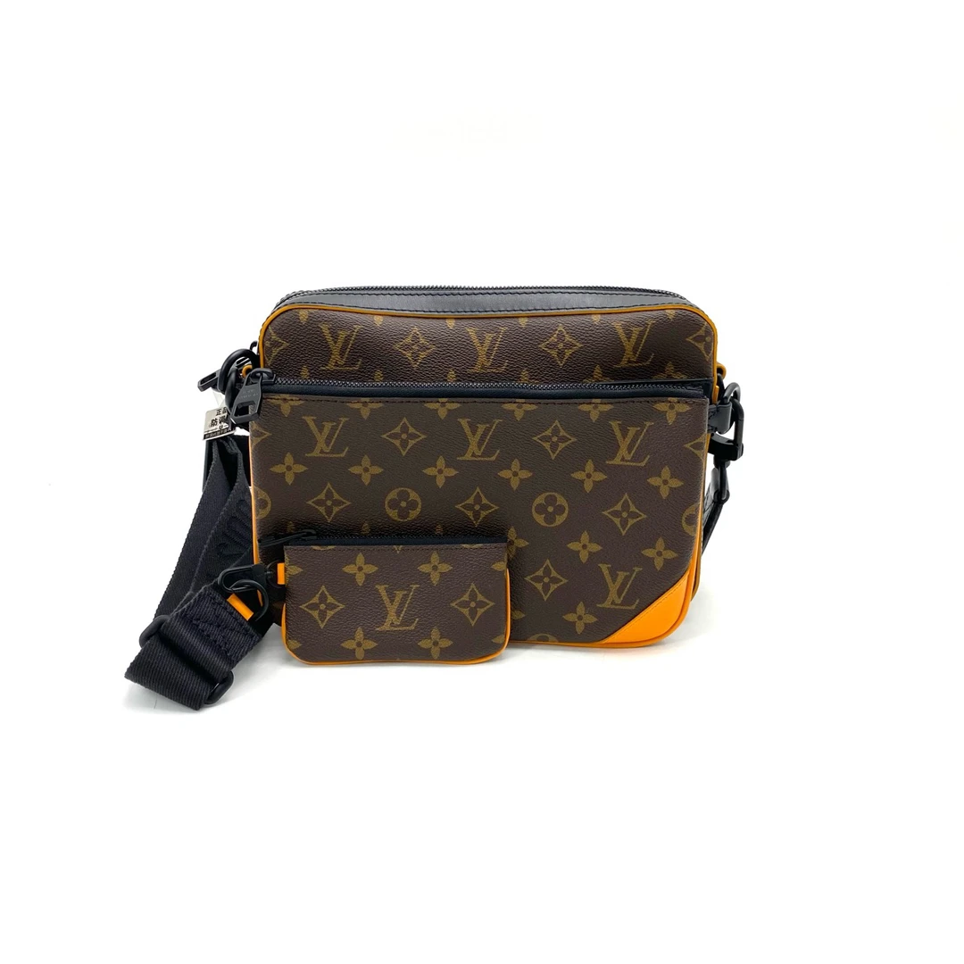 99新 LouisVuitton/路易威登 棕老花三合一邮差包 尺寸25/18 芯片