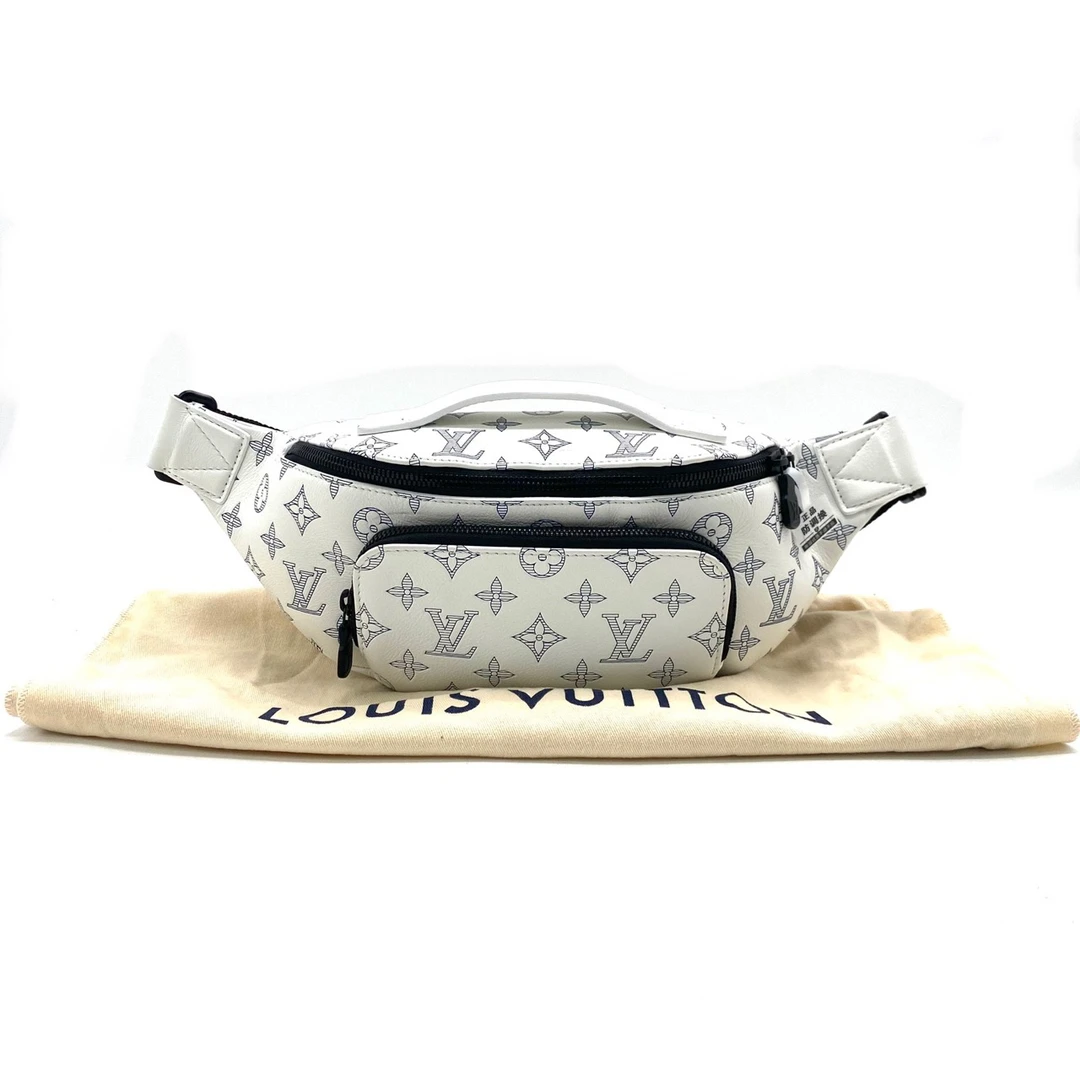 99新 LouisVuitton/路易威登 白色全皮印花胸腰包 尺寸30/15