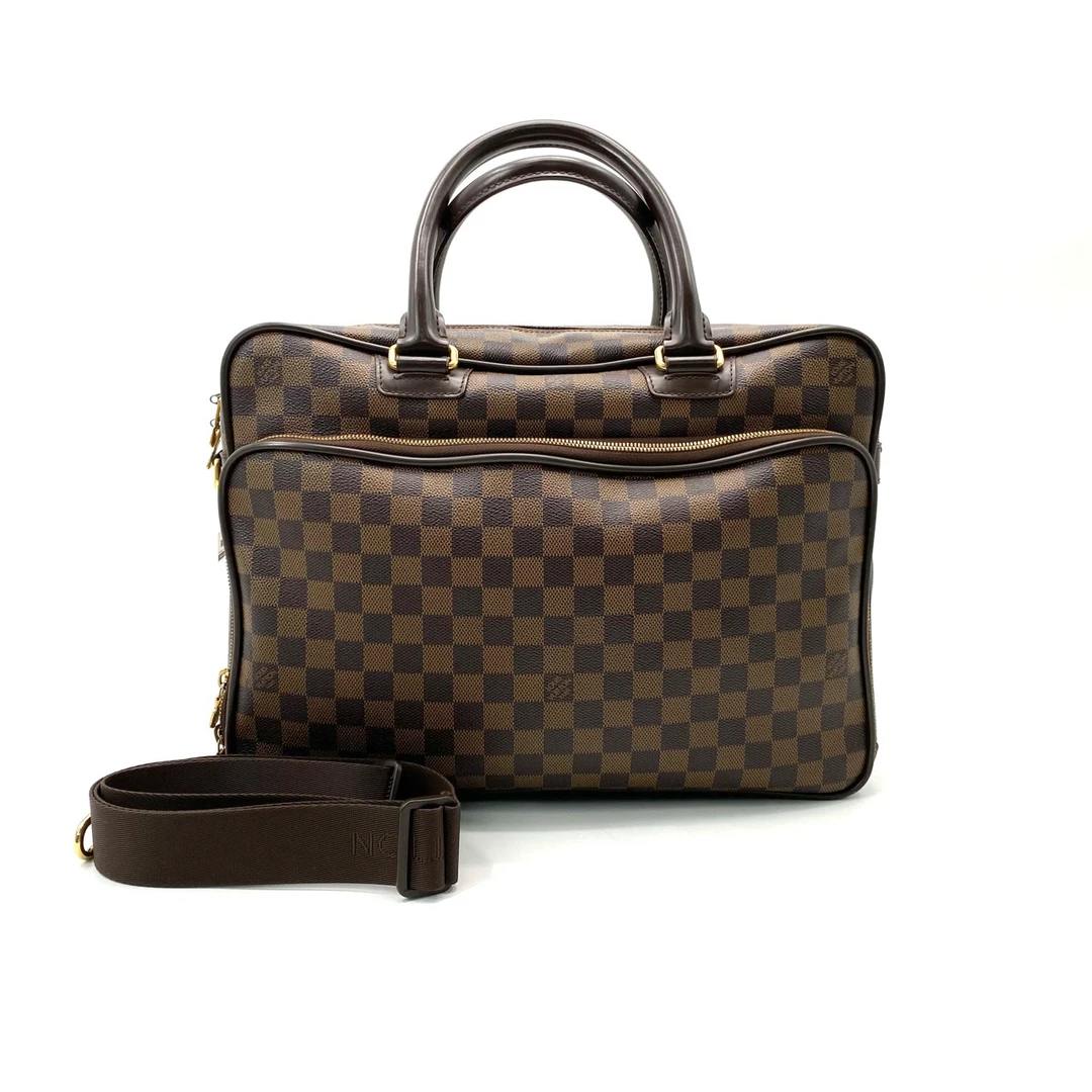 95新 LouisVuitton/路易威登 棕棋盘格手提公文包尺寸38/29电脑包