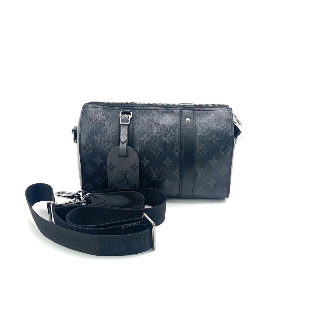 99新 LouisVuitton/路易威登 黑老花city keepall斜挎包尺寸27/17