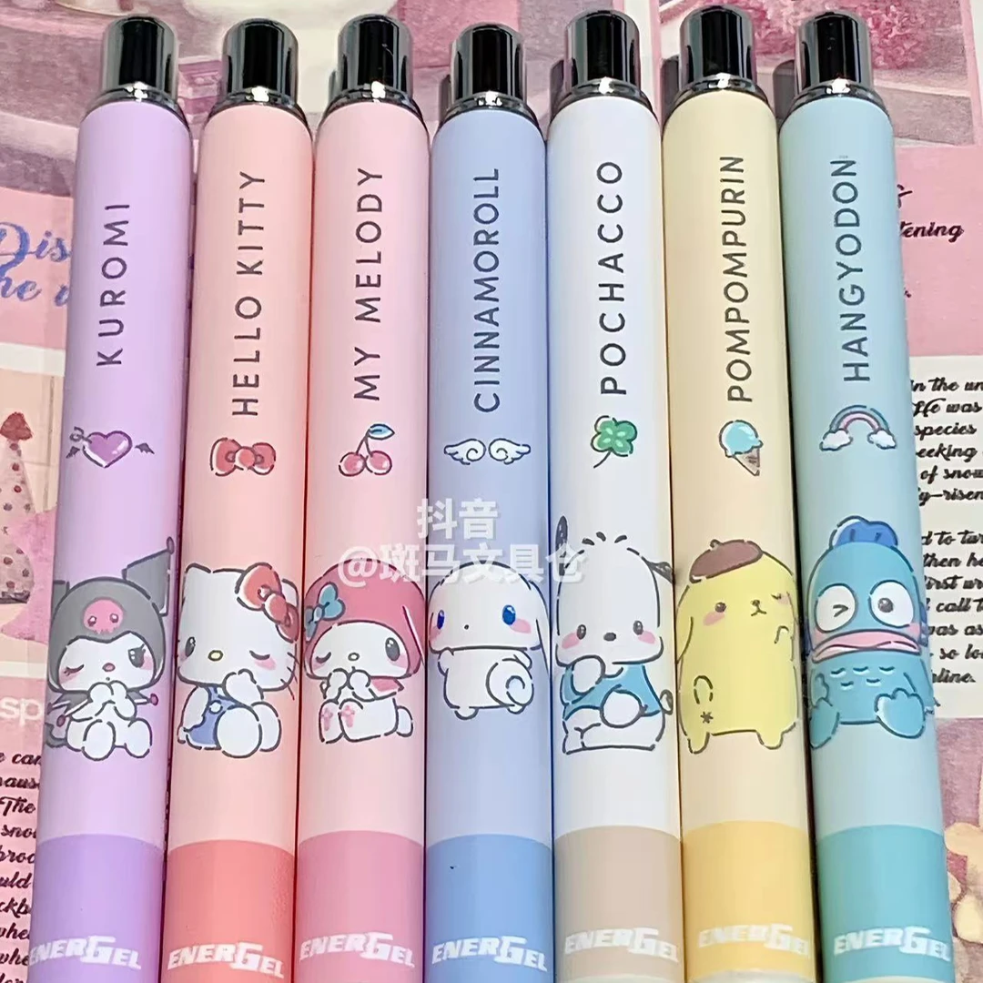 日本pentel派通三丽鸥联名限定BLN75按动黑色速干中性笔凯蒂猫0.5
