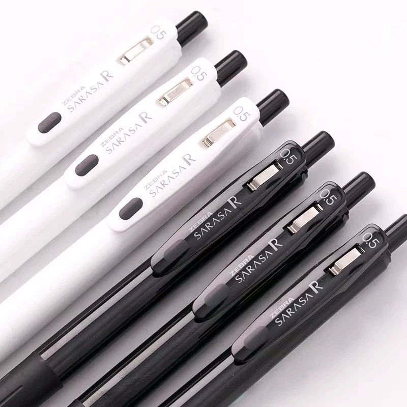 【10支】ZEBRA斑马牌JJ29按动笔浓墨中性笔学生考试专用白杆黑笔YZ