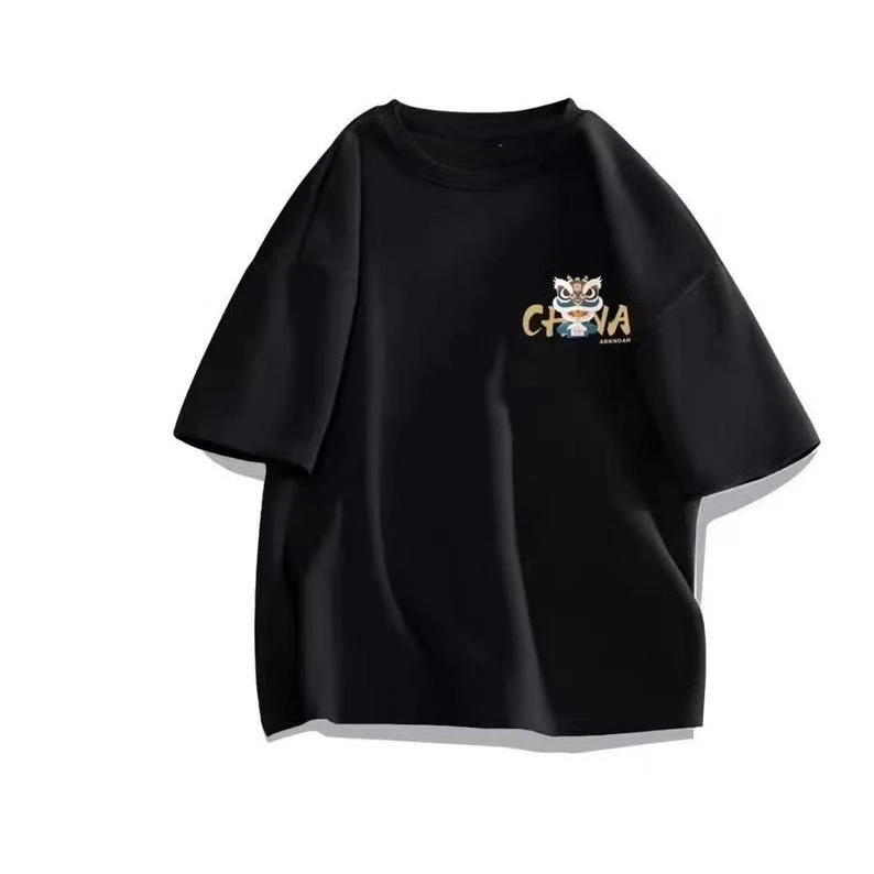 2024新款男女同款夏季情侣【国潮醒狮】印花T恤百搭ins街头