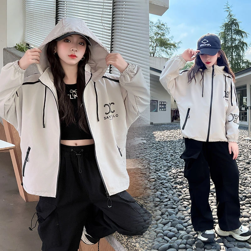 女童春秋短款外套2024新款洋气儿童时髦夹克春季大童女孩春装上衣