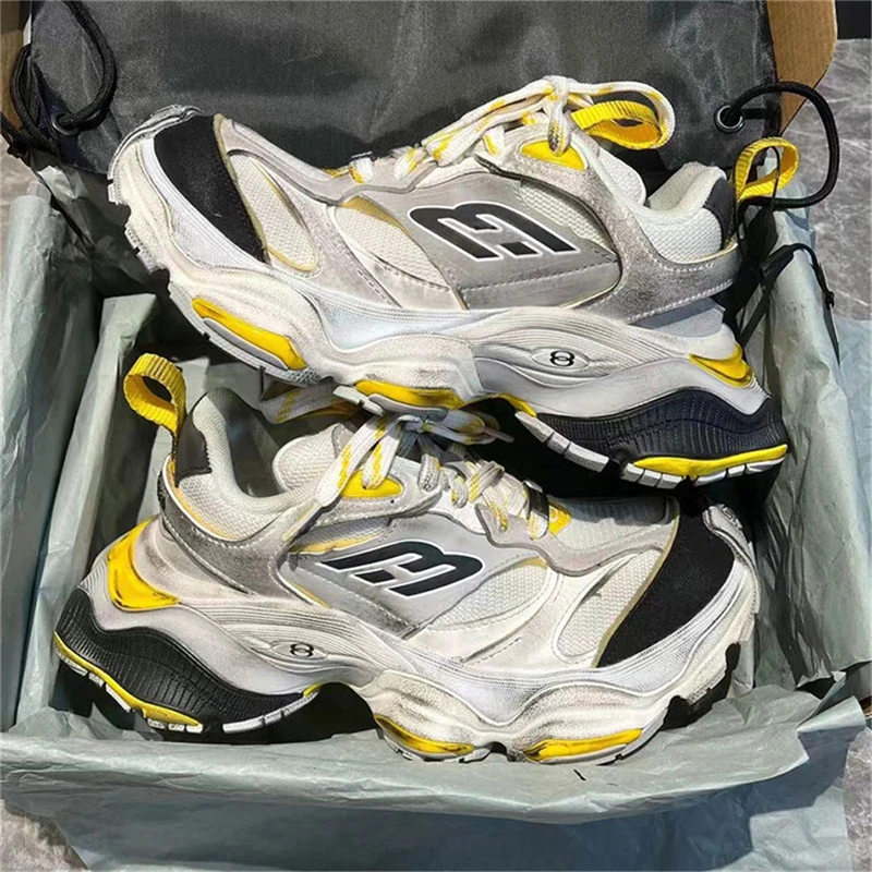 刘昊然同款巴黎5xl走秀款老爹鞋男女款2025秋季新款做旧款运动鞋