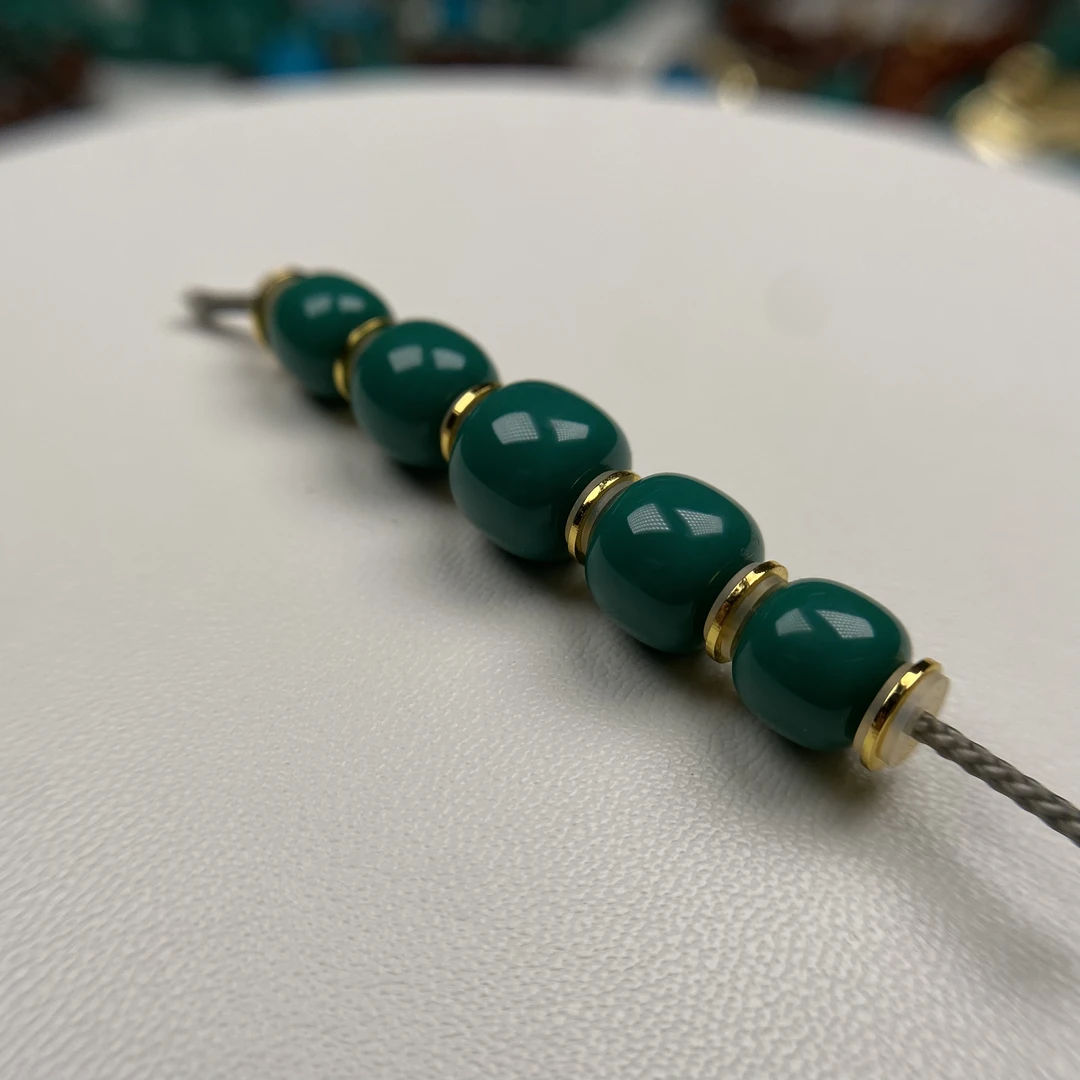 高瓷玉化绿《精卡老型五连》diy配饰饰品