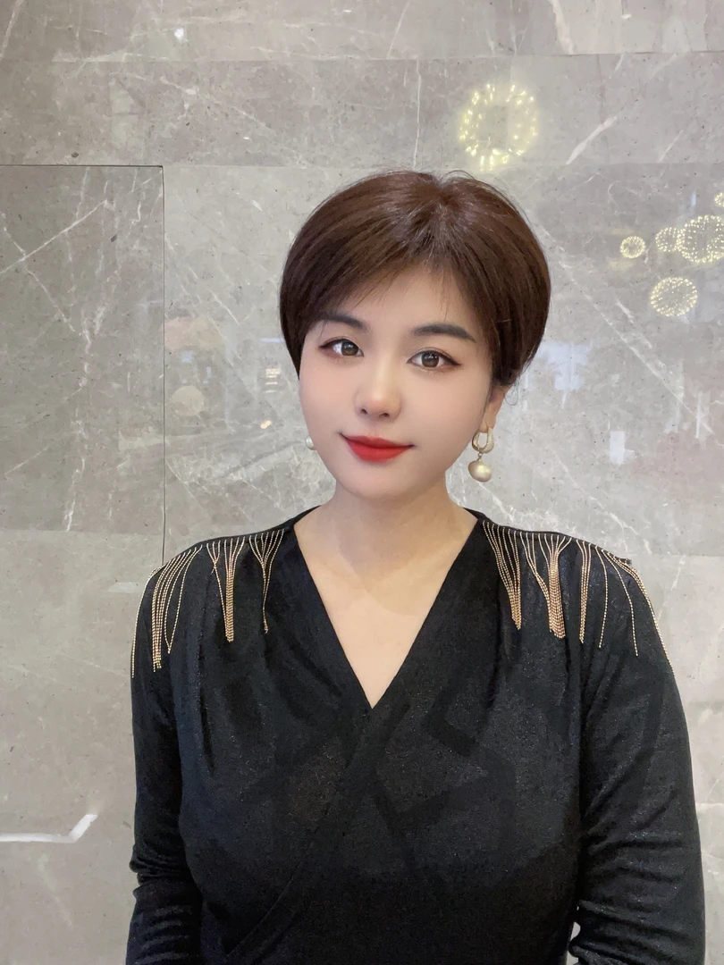 6817双递针工艺大头皮全真发纯手工轻薄透气整顶头套