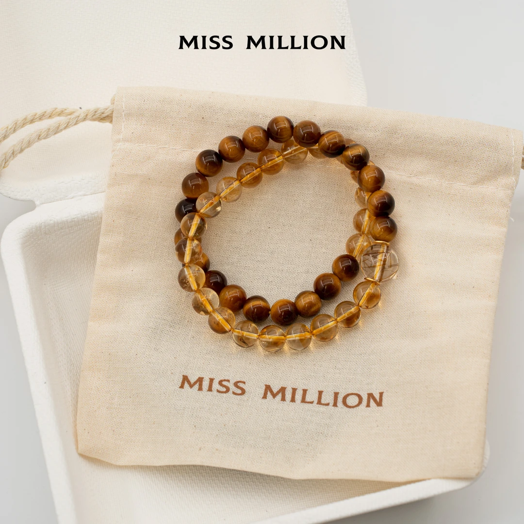 MM · 金盏 · 黄塔晶 黄虎眼 超七 双圈手串 · 8mm（多样性）