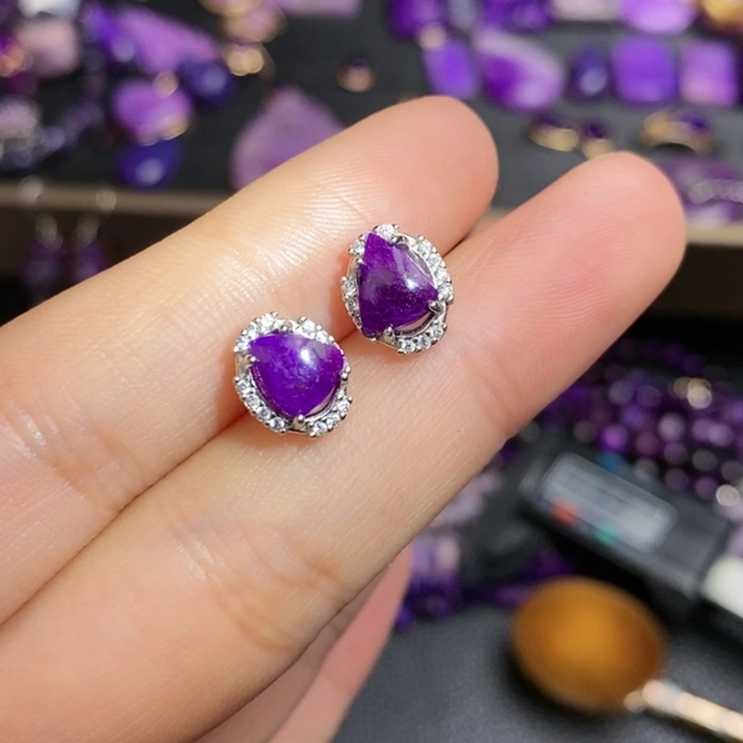 【闪购商品】苏纪石（舒俱来）耳针银S925镶嵌