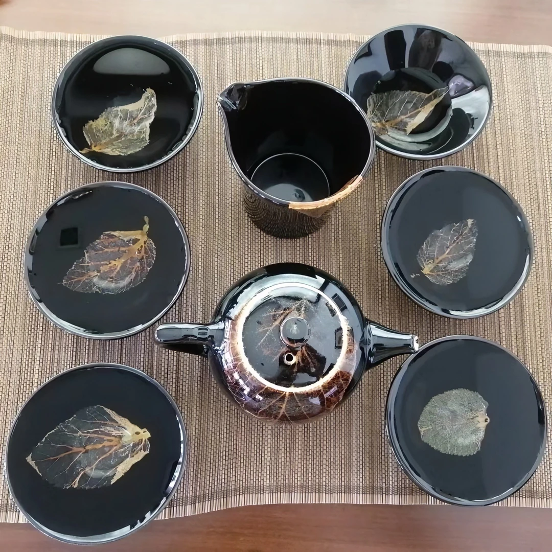 吉州窑木叶茶具8件套（吉安宝泥房陶瓷文化有限公司）